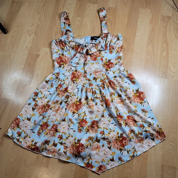 Cider Floral Zip Up Corset Dress - Picture 3 of 7